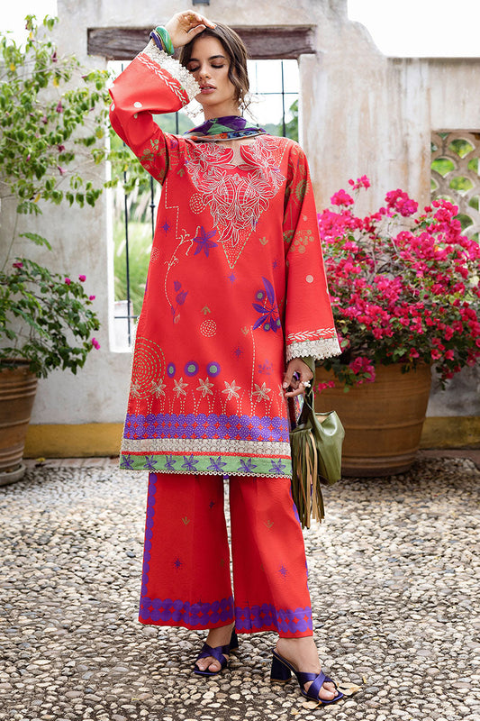 Mushq | Mirasol Printed Cambric | Carmin Rosa - Ladies Clothes - Maria Faisal