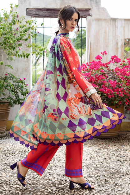 Mushq | Mirasol Printed Cambric | Carmin Rosa - Ladies Clothes - Maria Faisal