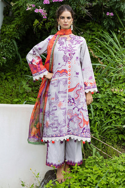 Mushq | Mirasol Printed Cambric | Luna Plata - Ladies Clothes - Maria Faisal