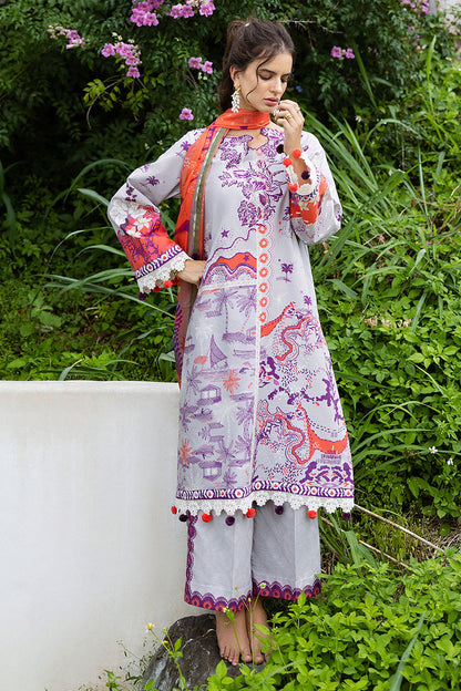 Mushq | Mirasol Printed Cambric | Luna Plata - Ladies Clothes - Maria Faisal
