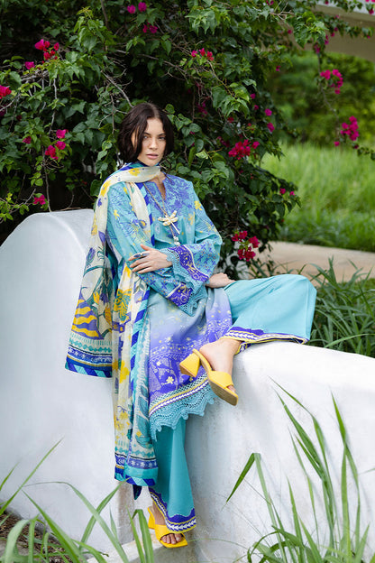 Mushq | Mirasol Printed Cambric | Mar Azul - Ladies Clothes - Maria Faisal