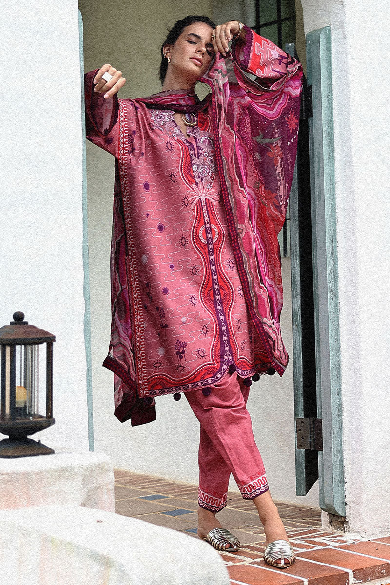 Mushq | Mirasol Printed Cambric | Coral Mar - Ladies Clothes - Maria Faisal