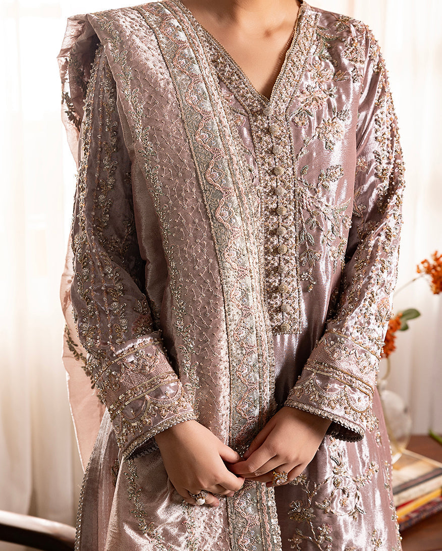 Mushq | Sunehri Lama Silk | Hamna - Formal Dress - available at Maria Faisal in UK and USA.