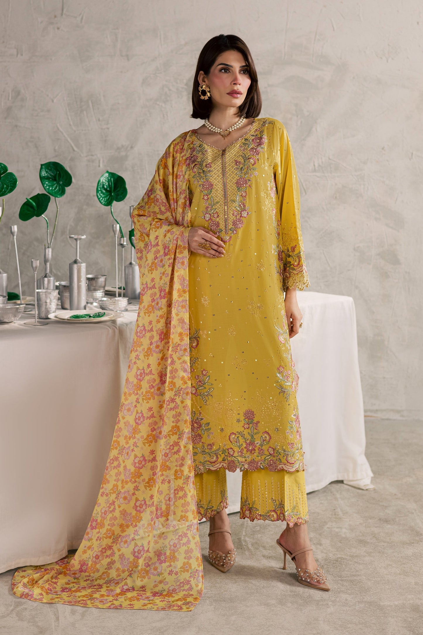 Batik | Festive Eid 26 | Her Soul - Luxury Dress - available at Maria Faisal in UK and USA.