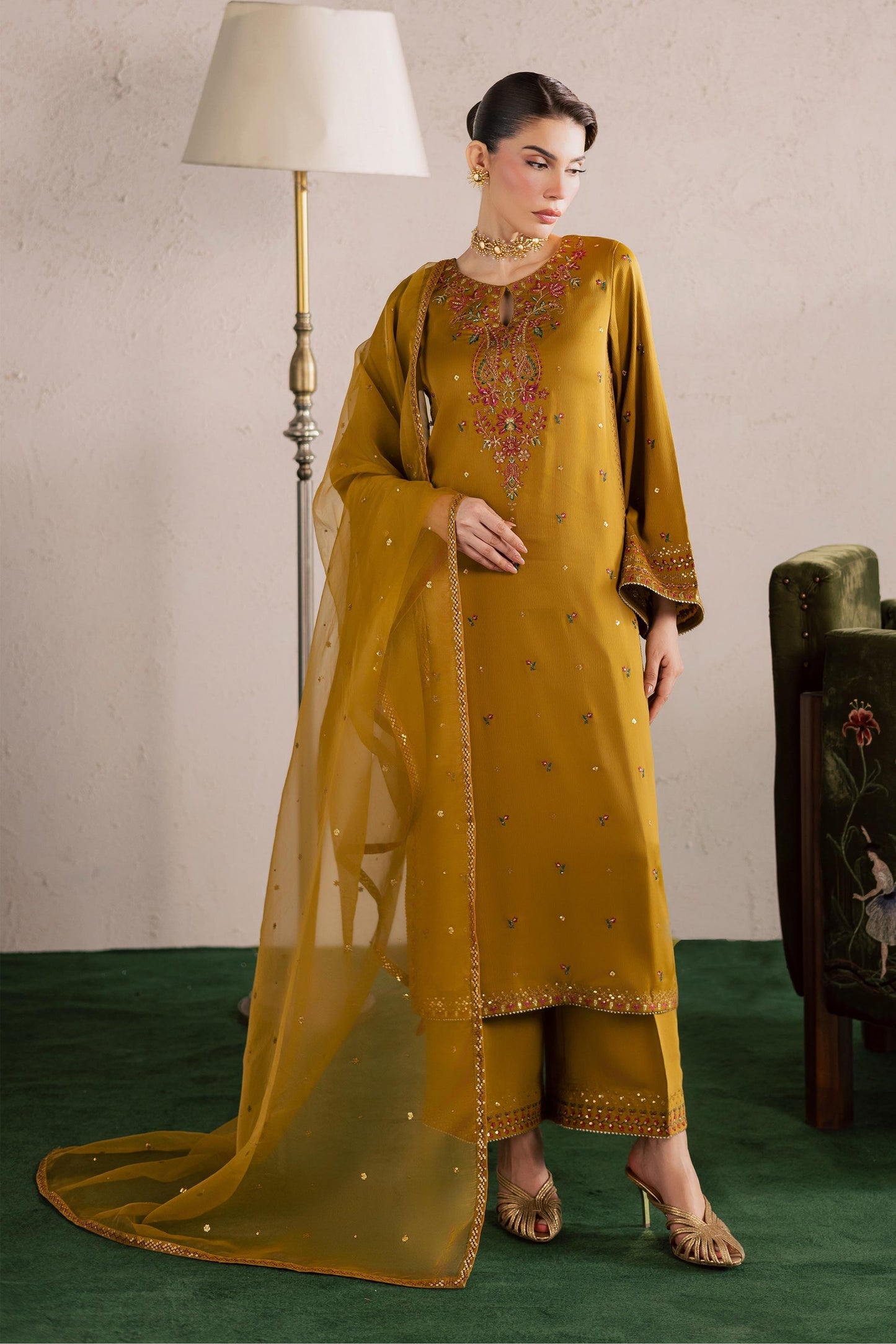 Batik | Festive Eid 26 | Hera - Luxury Dress - available at Maria Faisal in UK and USA.