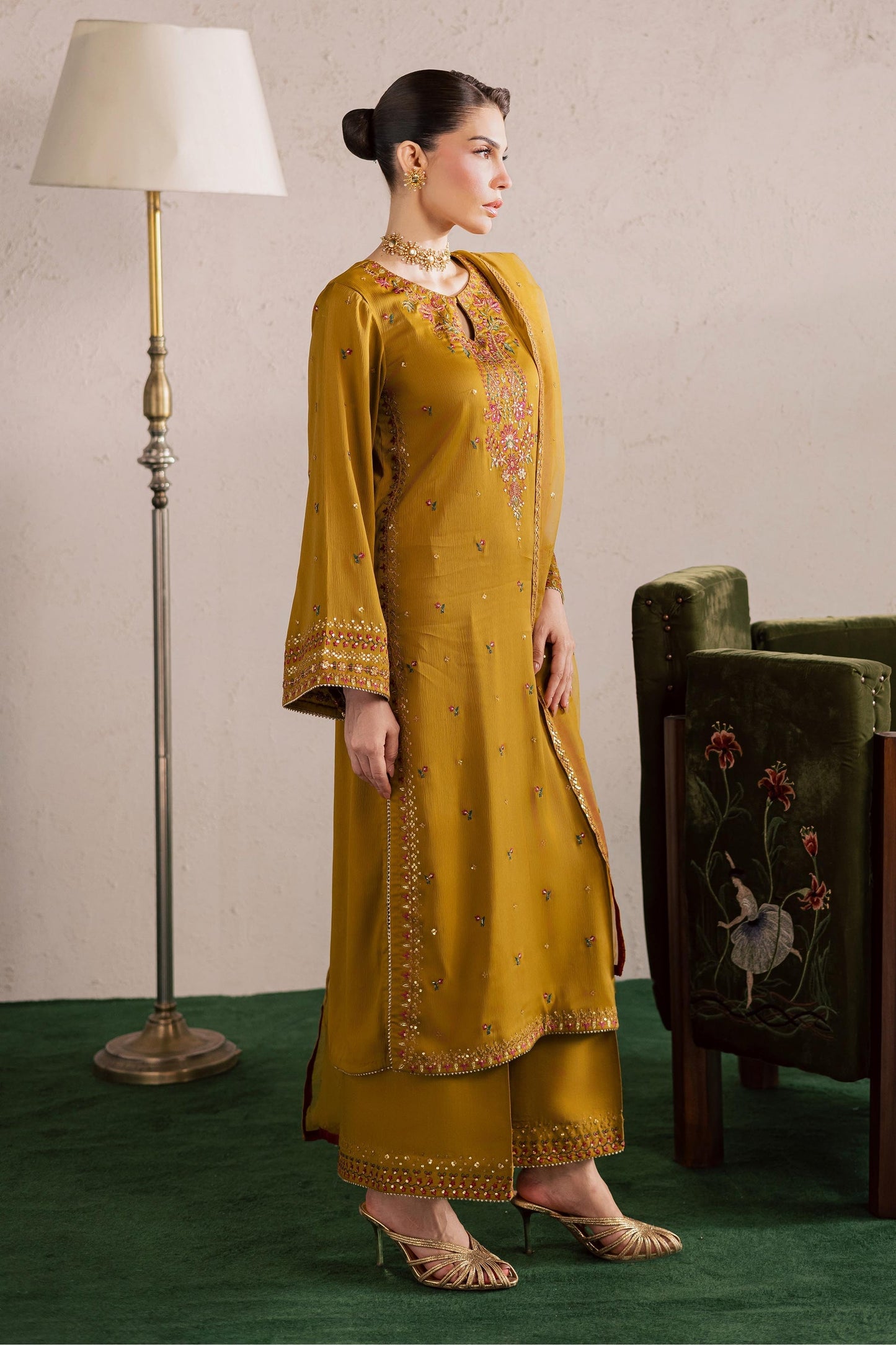 Batik | Festive Eid 26 | Hera - Luxury Dress - available at Maria Faisal in UK and USA.