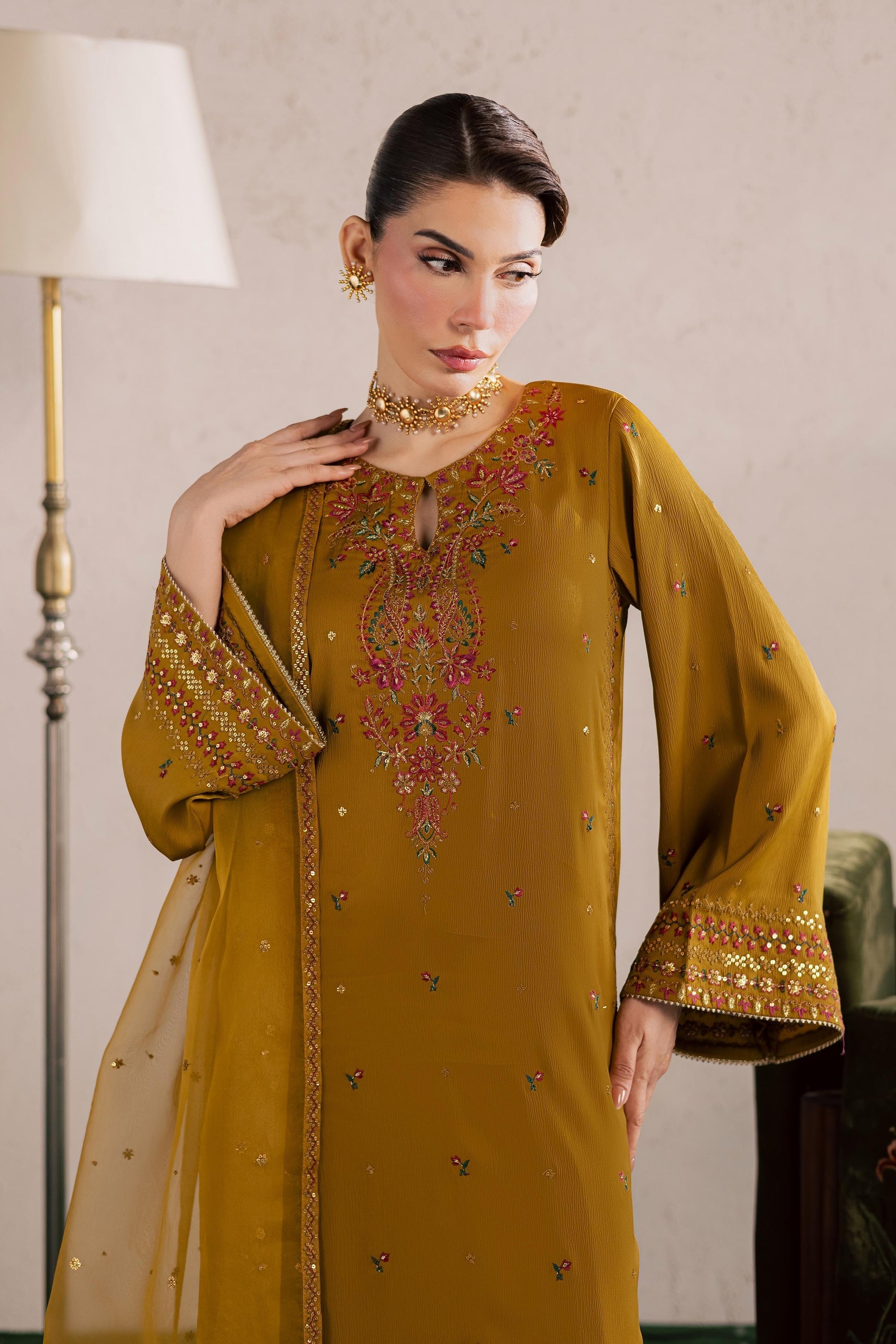 Batik | Festive Eid 26 | Hera - Luxury Dress - available at Maria Faisal in UK and USA.