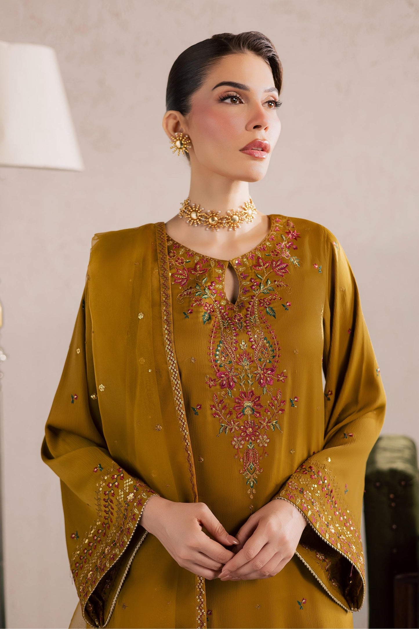 Batik | Festive Eid 26 | Hera - Luxury Dress - available at Maria Faisal in UK and USA.