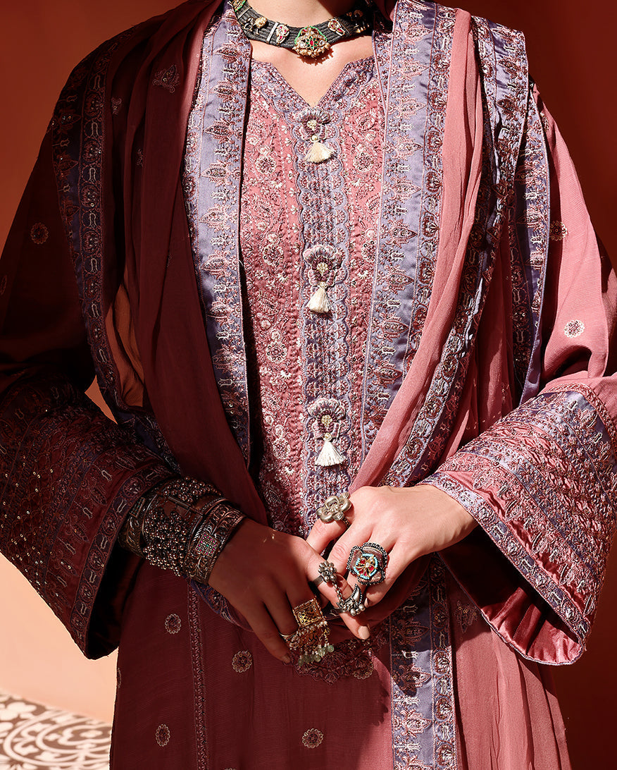 Mushq | Nuvera Raw Silk 26 | Hermione - Luxury Dress - available at Maria Faisal in UK and USA.