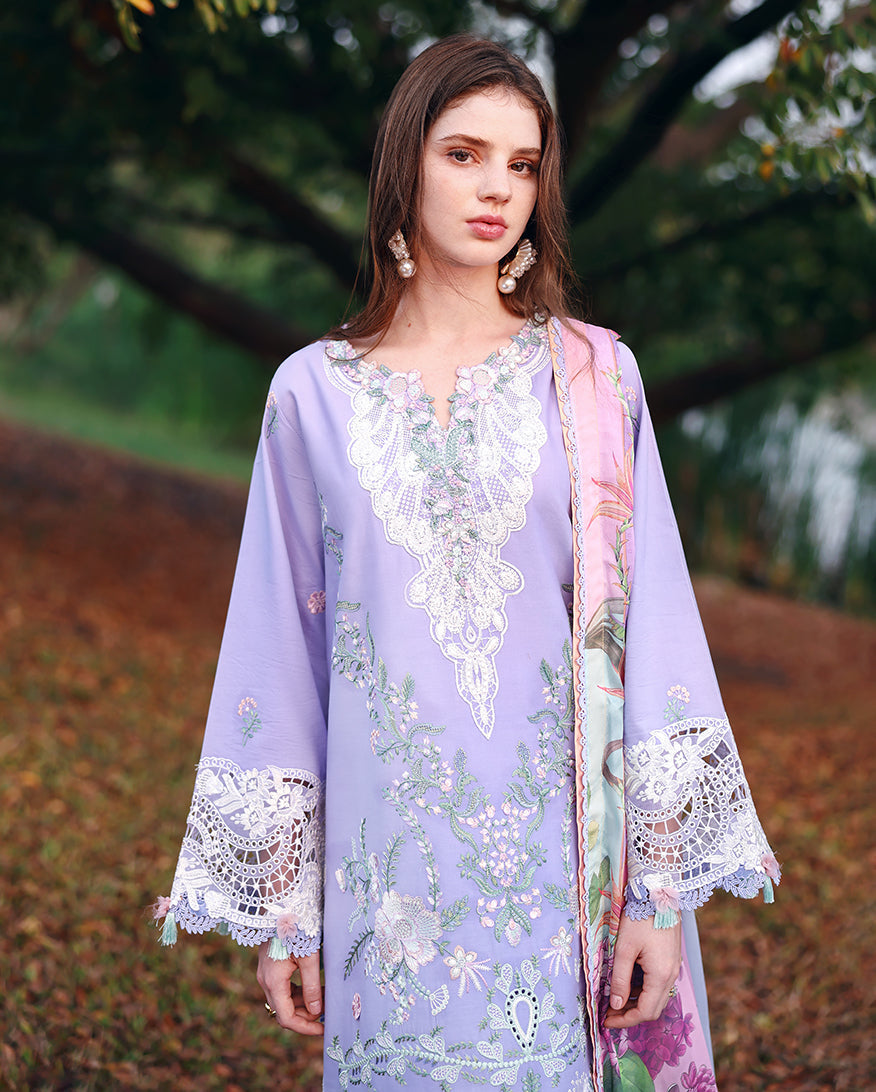 Mushq | The Secret Garden Lawn | Hidden Dahlia - Luxury Dress - available at Maria Faisal in UK and USA.