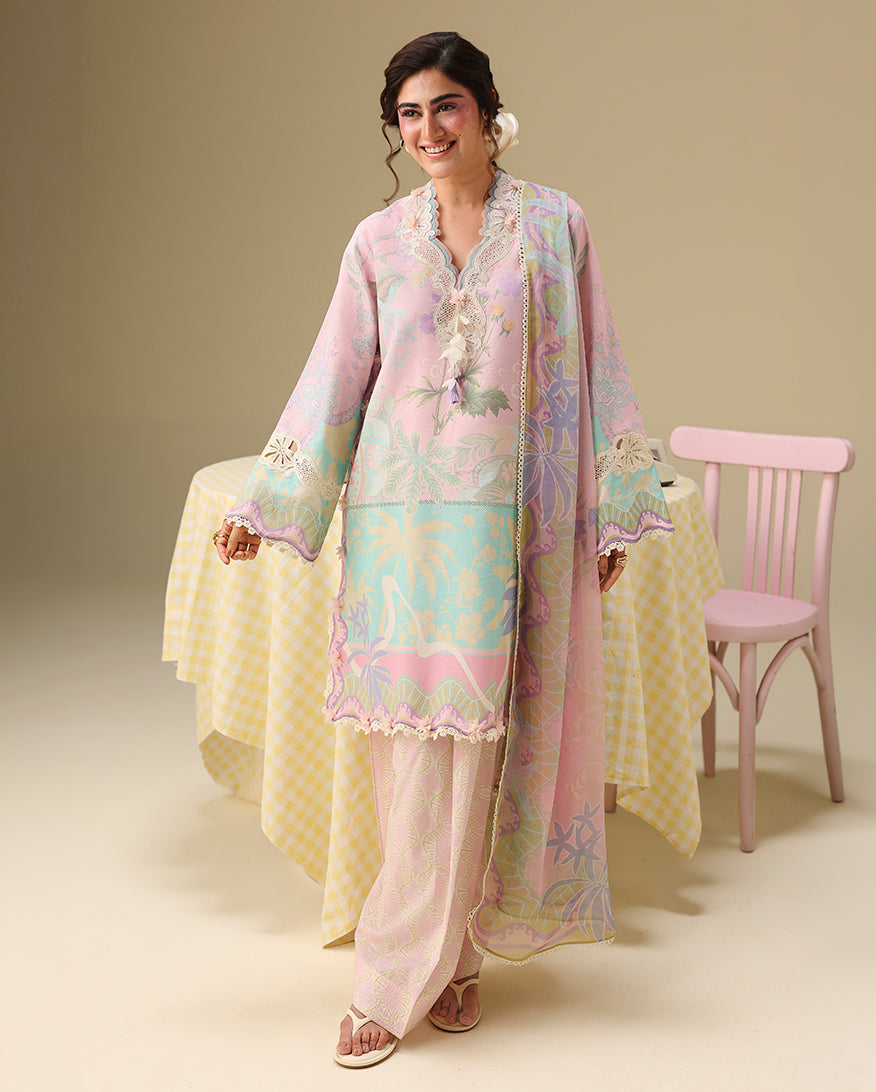 Mushq | Soleil Prints | Honey Petal - Luxury Dress - available at Maria Faisal in UK and USA.
