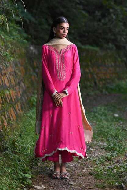 Hue Pret | Farasha Luxury Pret | Fuchsia - Ladies Clothes - Maria Faisal
