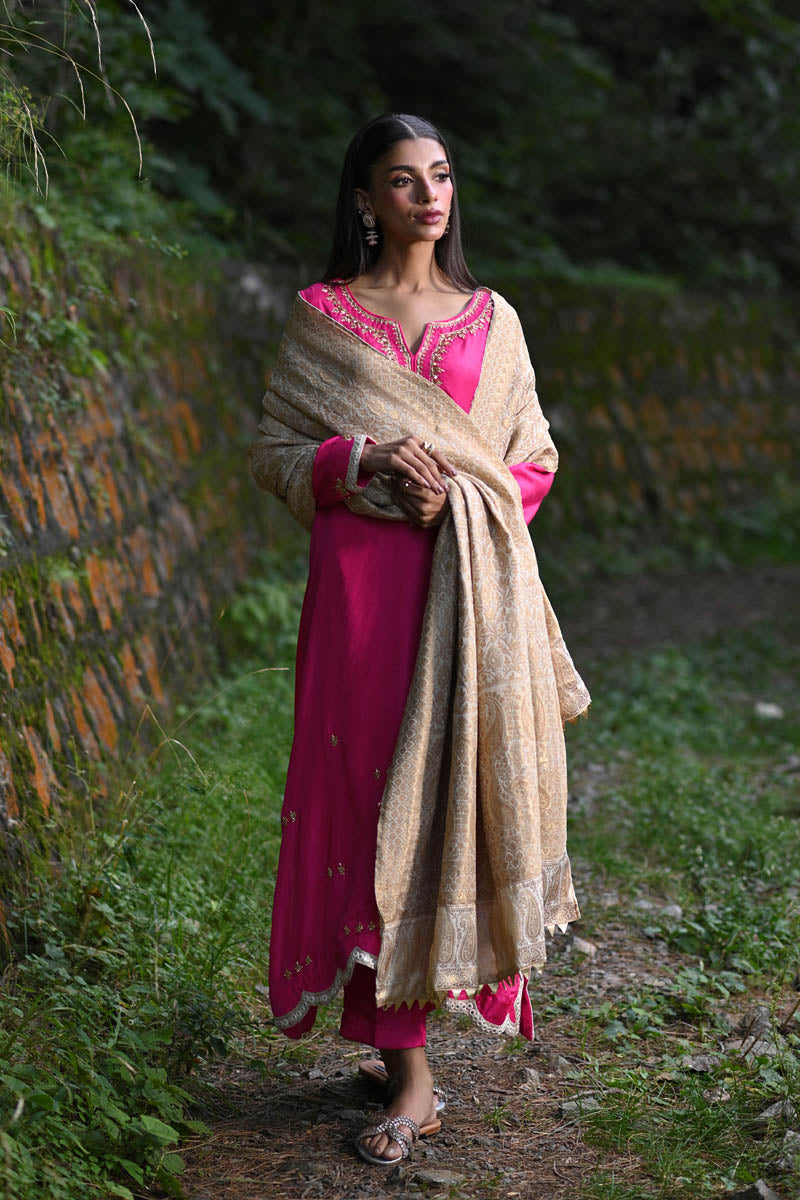 Hue Pret | Farasha Luxury Pret | Fuchsia - Ladies Clothes - Maria Faisal