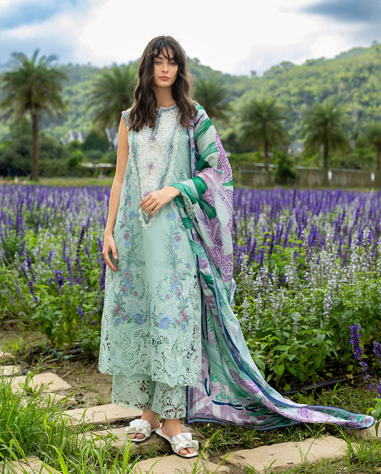 Mushq | Hemline the Secret Garden | Hummingbird Haven - Luxury Dress - available at Maria Faisal in UK and USA.
