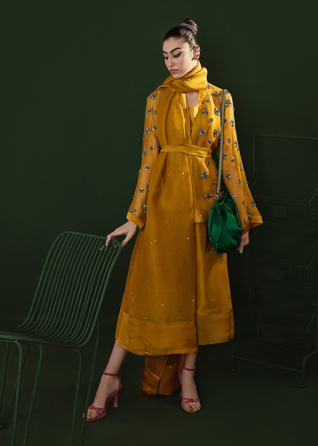 Hussain Rehar | Basic Not Basic |  Holly Hock - Designer Dress with Intricate embroidery and embellishments. Shop elegent wedding dress at Maria Faisal.
