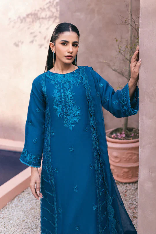 Azure | Embroidered Ensembles 3 Pcs | Hydrangea Hues - Formal 