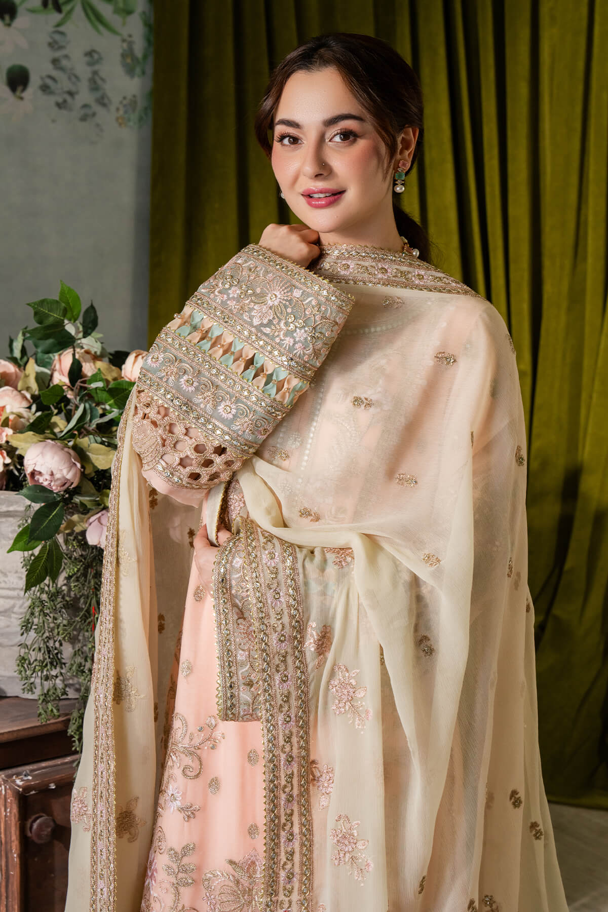 Imrozia Premium | Naina Chiffon | I-193 Kashud - Ladies Clothes - Maria Faisal
