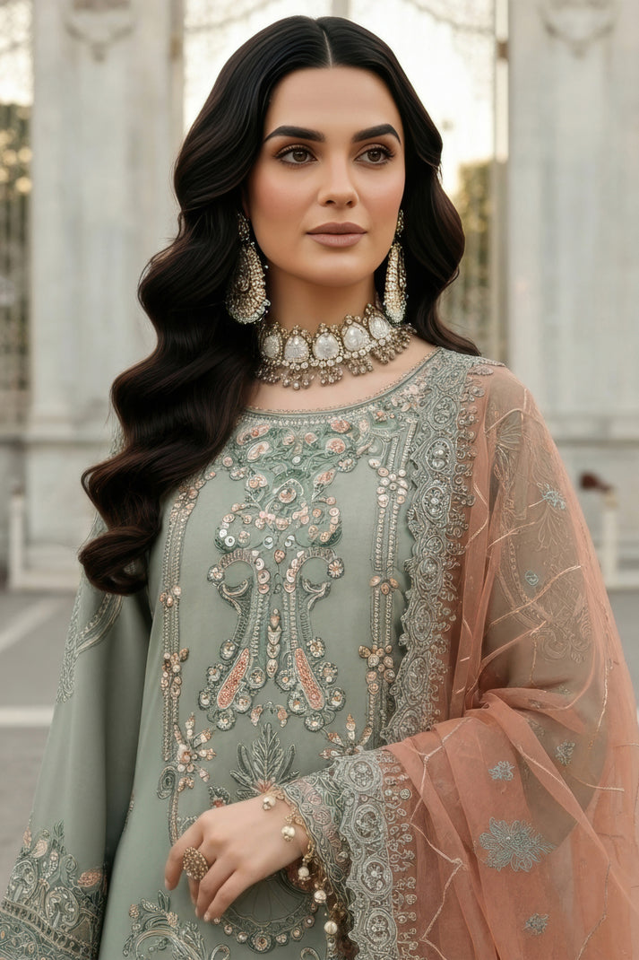 Imrozia Premium | Mehr e Mah | I-245 Dilara Sultan - Formal Dress - available at Maria Faisal in UK and USA.