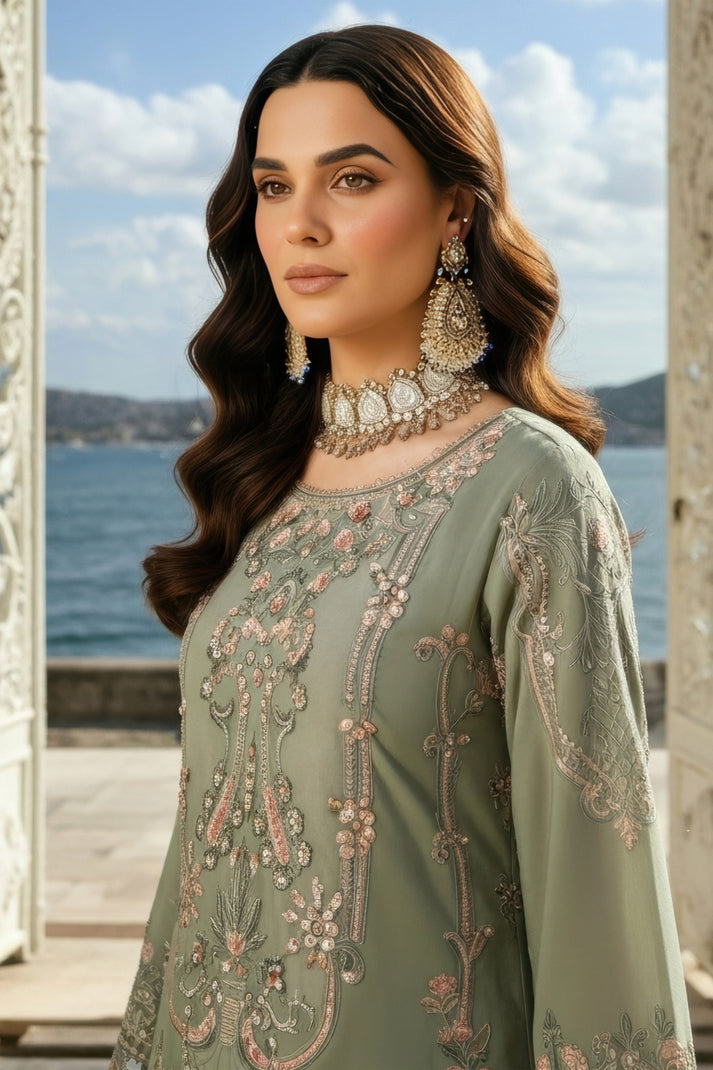 Imrozia Premium | Mehr e Mah | I-245 Dilara Sultan - Formal Dress - available at Maria Faisal in UK and USA.