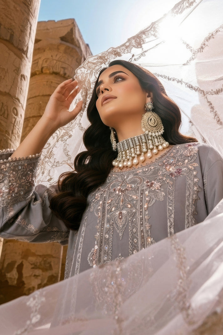 Imrozia Premium | Mehr e Mah | I-246 Lalezar - Formal Dress - available at Maria Faisal in UK and USA.