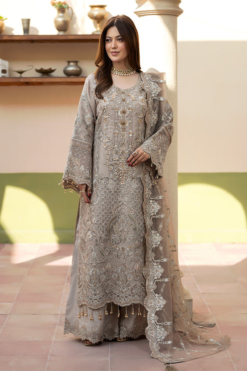 Imrozia Premium | Baad e Saba | I-270 Samak - Formal Dress - available at Maria Faisal in UK and USA.