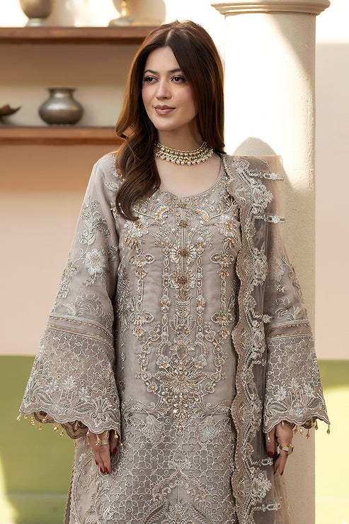Imrozia Premium | Baad e Saba | I-270 Samak - Formal Dress - available at Maria Faisal in UK and USA.