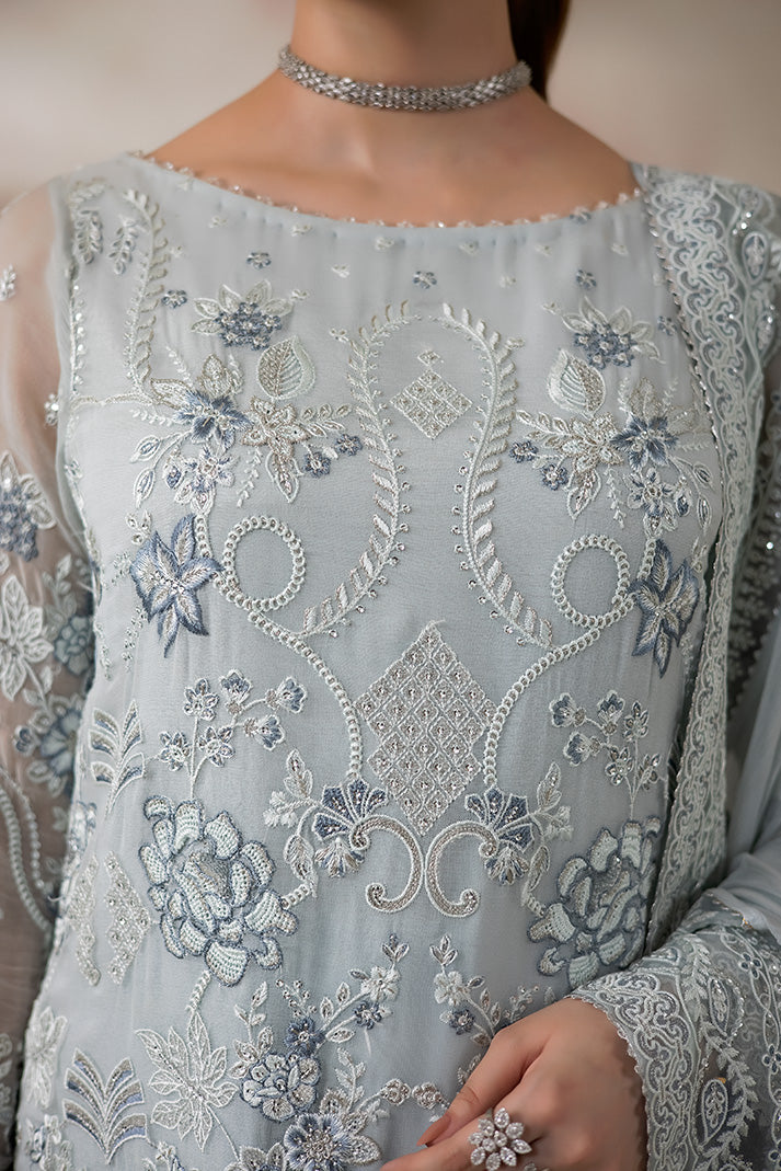 Imrozia Premium | La Fiora Collection | I-278 Azzura - Formal Dress - available at Maria Faisal in UK and USA.