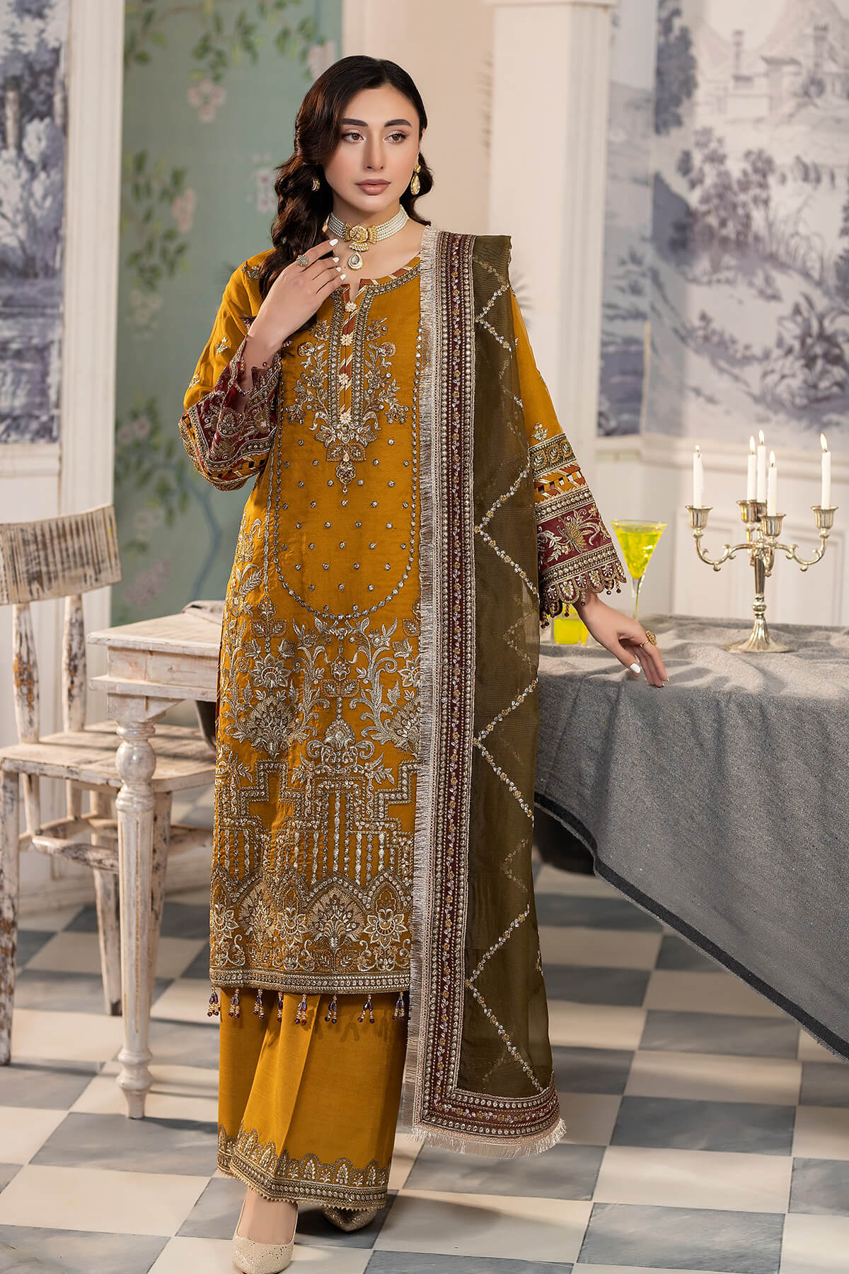 Imrozia Premium | Baad e Saba Pret Luxury Eid Collection | I.P-38 Sargoshiyan - Ladies Clothes - Maria Faisal