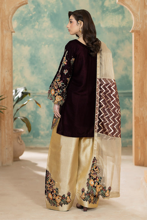 Imrozia Premium | Rukh e Makhmal | Roshni - Formal Dress - available at Maria Faisal in UK and USA.