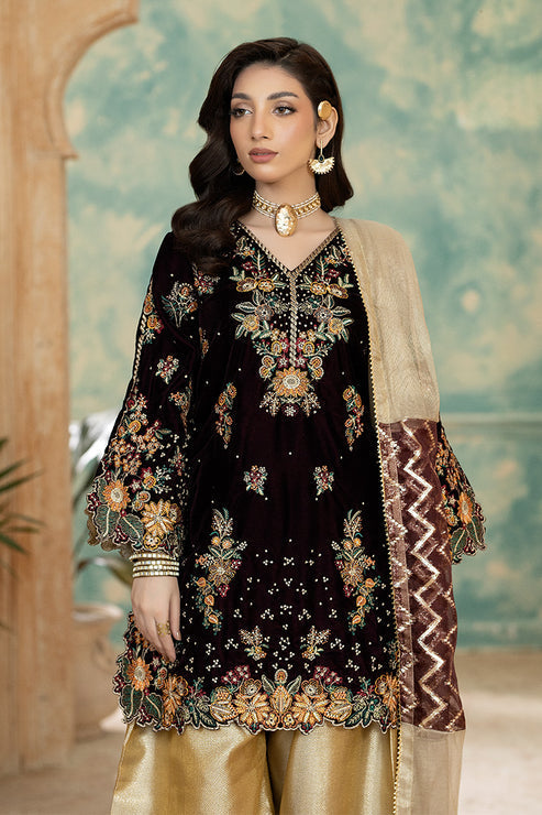 Imrozia Premium | Rukh e Makhmal | Roshni - Formal Dress - available at Maria Faisal in UK and USA.
