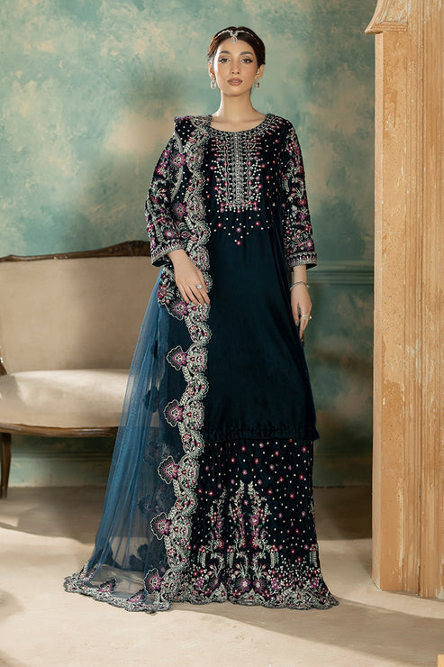 Imrozia Premium | Rukh e Makhmal |  Aabroo - Formal Dress - available at Maria Faisal in UK and USA.