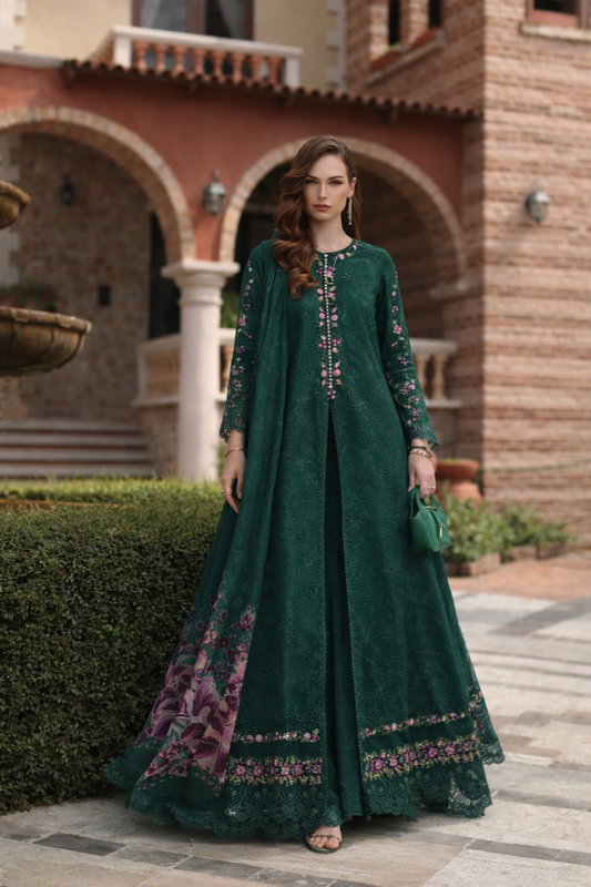 Saadia Asad | Luxury Eid Schiffli Laserkari 26 | D1 - A - Sorina - Luxury Dress - available at Maria Faisal in UK and USA.