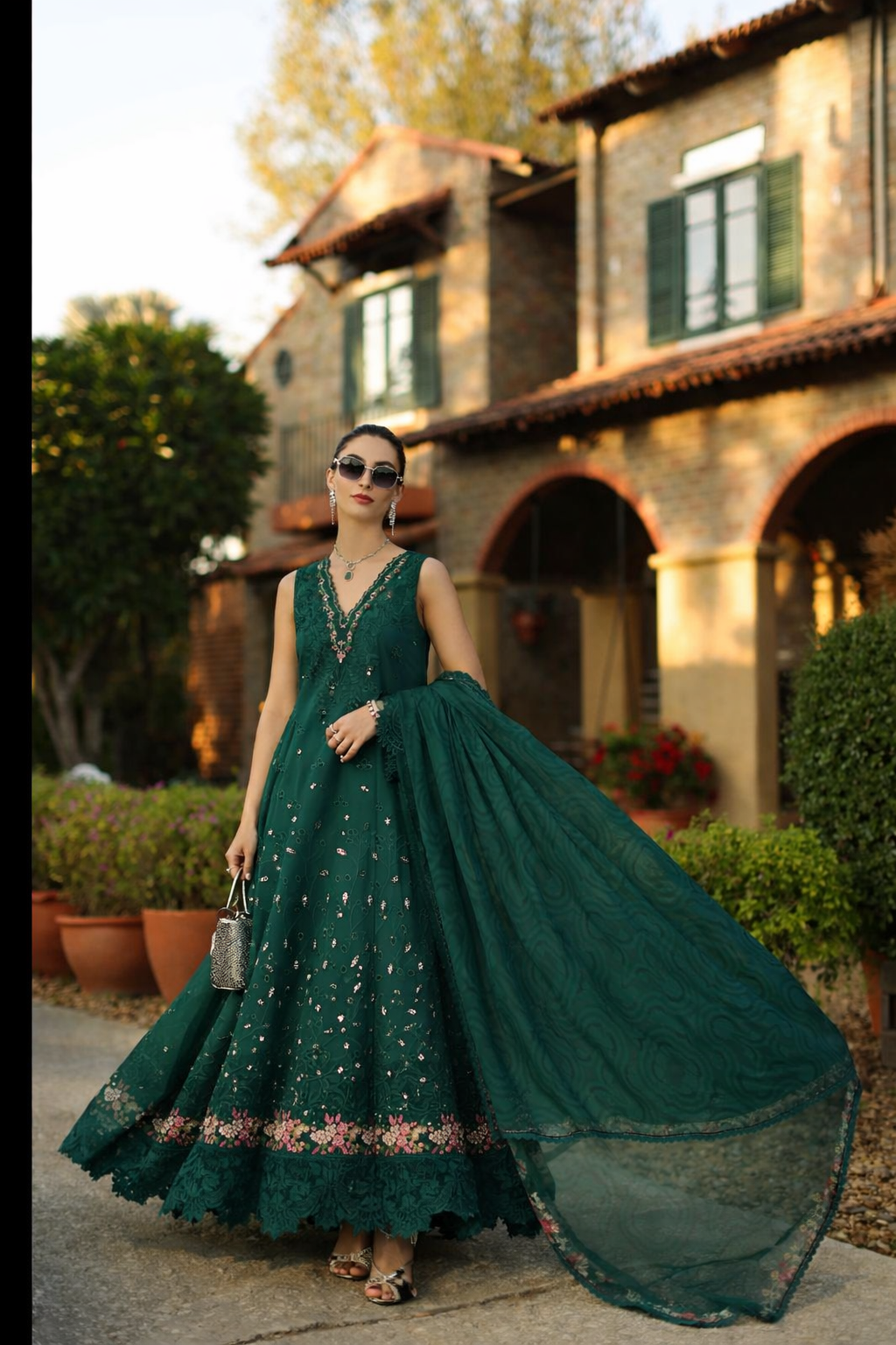 Saadia Asad | Luxury Eid Schiffli Laserkari 26 |D6 - B - Zelina - Luxury Dress - available at Maria Faisal in UK and USA.