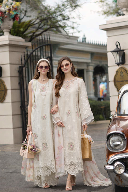 Noor by Saadia Asad | Eid Luxe Chikankari 26 | D2 - Pearl Ivory - Luxury Dress - available at Maria Faisal in UK and USA.