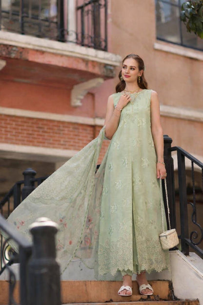 Noor by Saadia Asad | Eid Luxe Printkhaas 26 | D2 - A - Opal Mint - Luxury Dress - available at Maria Faisal in UK and USA.