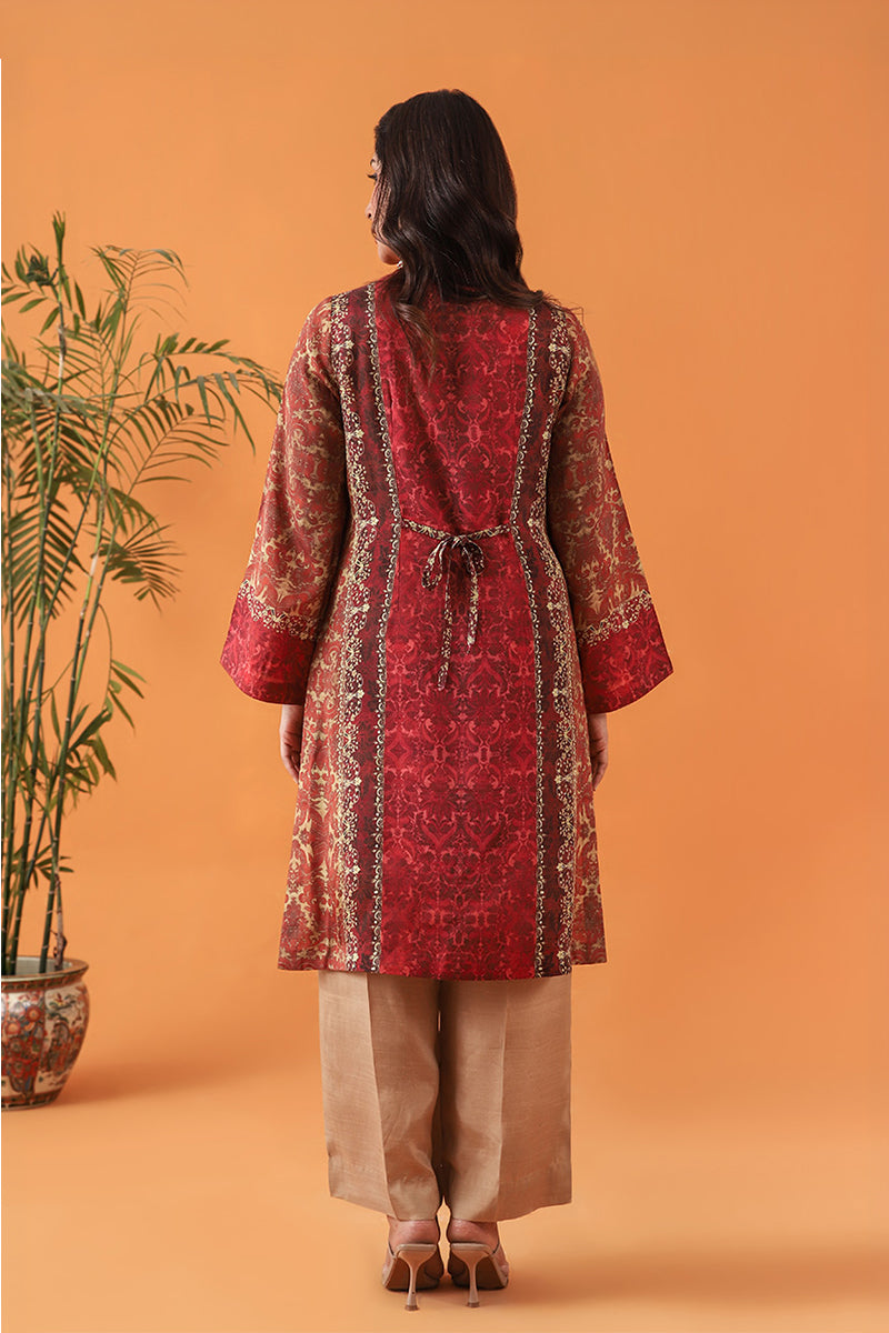Shamaeel Ansari | Classic Luxe 26 | Scarlet - Luxury Dress - available at Maria Faisal in UK and USA.