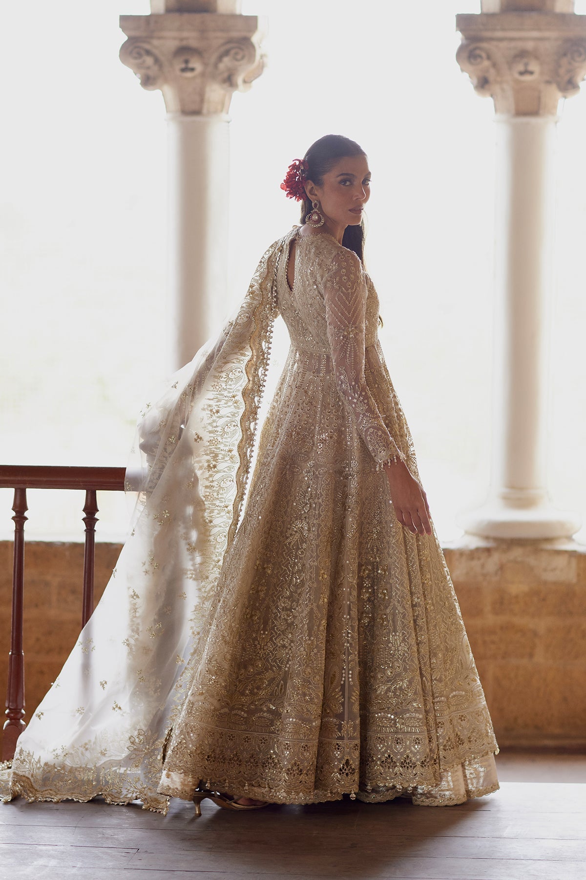 Afrozeh | Dastangoi Wedding Formals | Hikayat - Wedding Dress - available at Maria Faisal in UK and USA.