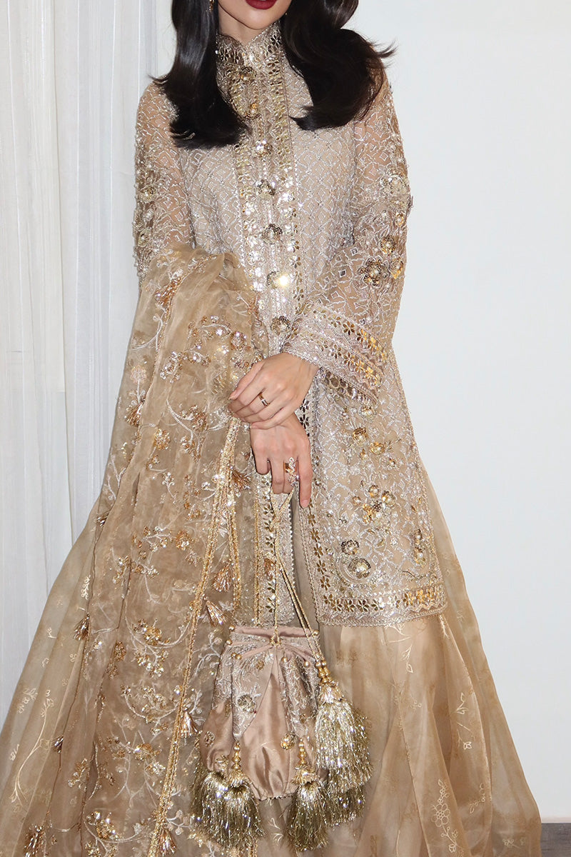 MNR | Zarlish Festive 25 | Rija Mujahid in Roshni - Formal Dress - available at Maria Faisal in UK and USA.