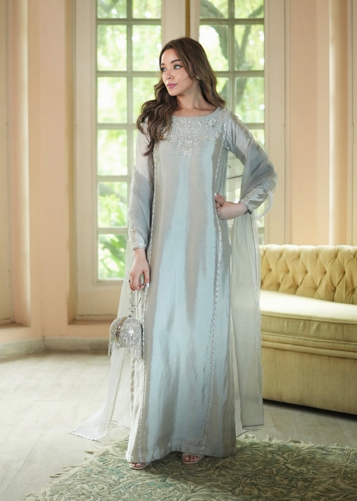 Mahum Asad | The Color Edit | LUMIÈRE - Formal Dress - available at Maria Faisal in UK and USA.