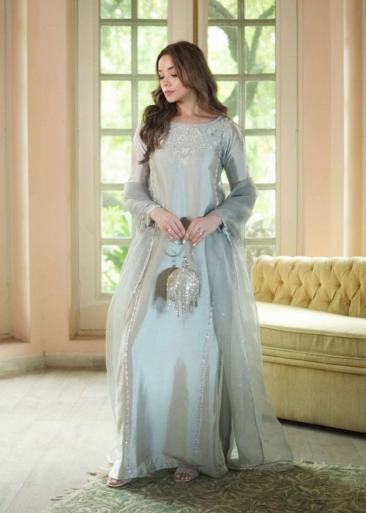 Mahum Asad | The Color Edit | LUMIÈRE - Formal Dress - available at Maria Faisal in UK and USA.
