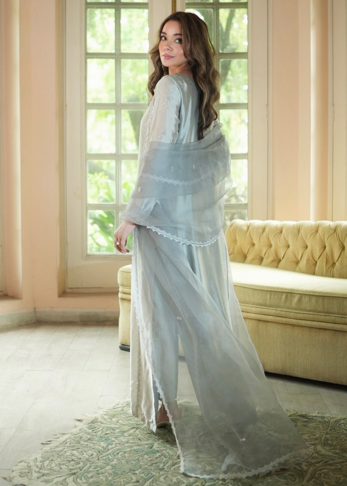 Mahum Asad | The Color Edit | LUMIÈRE - Formal Dress - available at Maria Faisal in UK and USA.