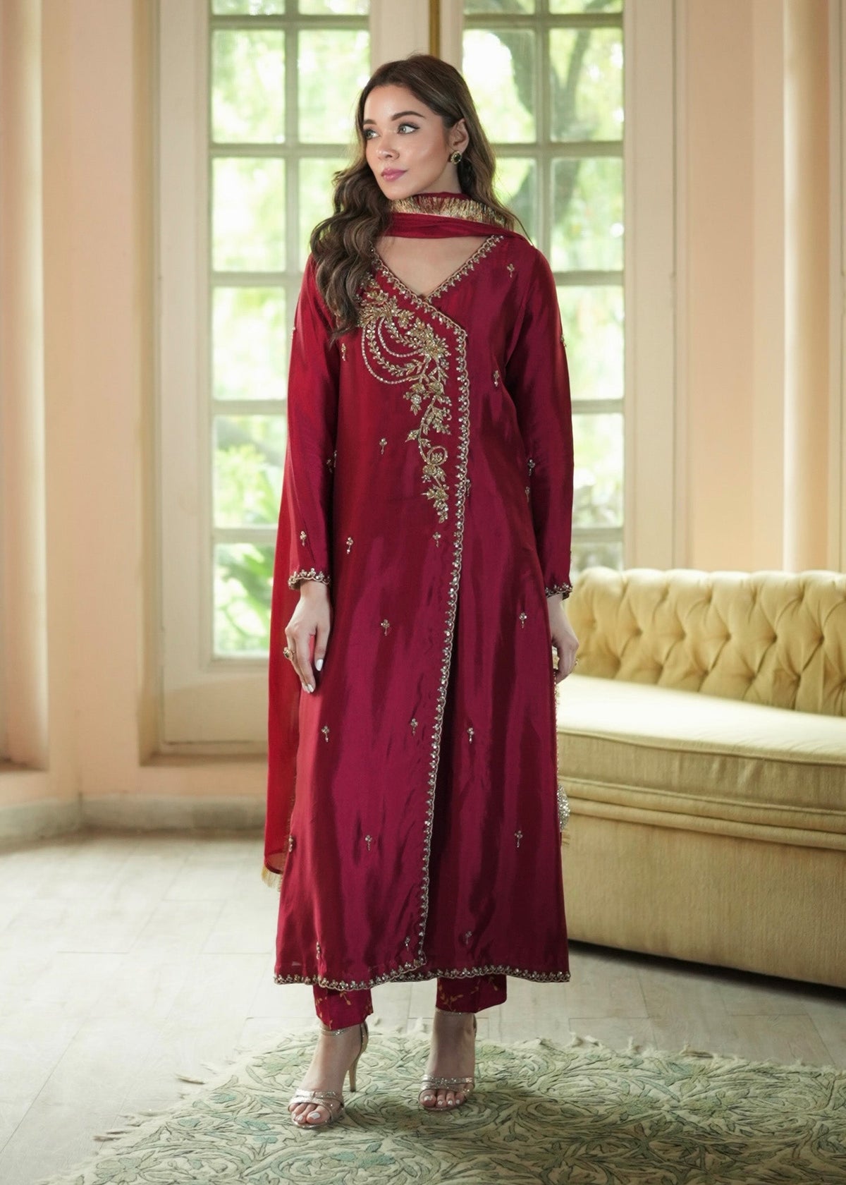 Mahum Asad | The Color Edit | VELORA - Formal Dress - available at Maria Faisal in UK and USA.