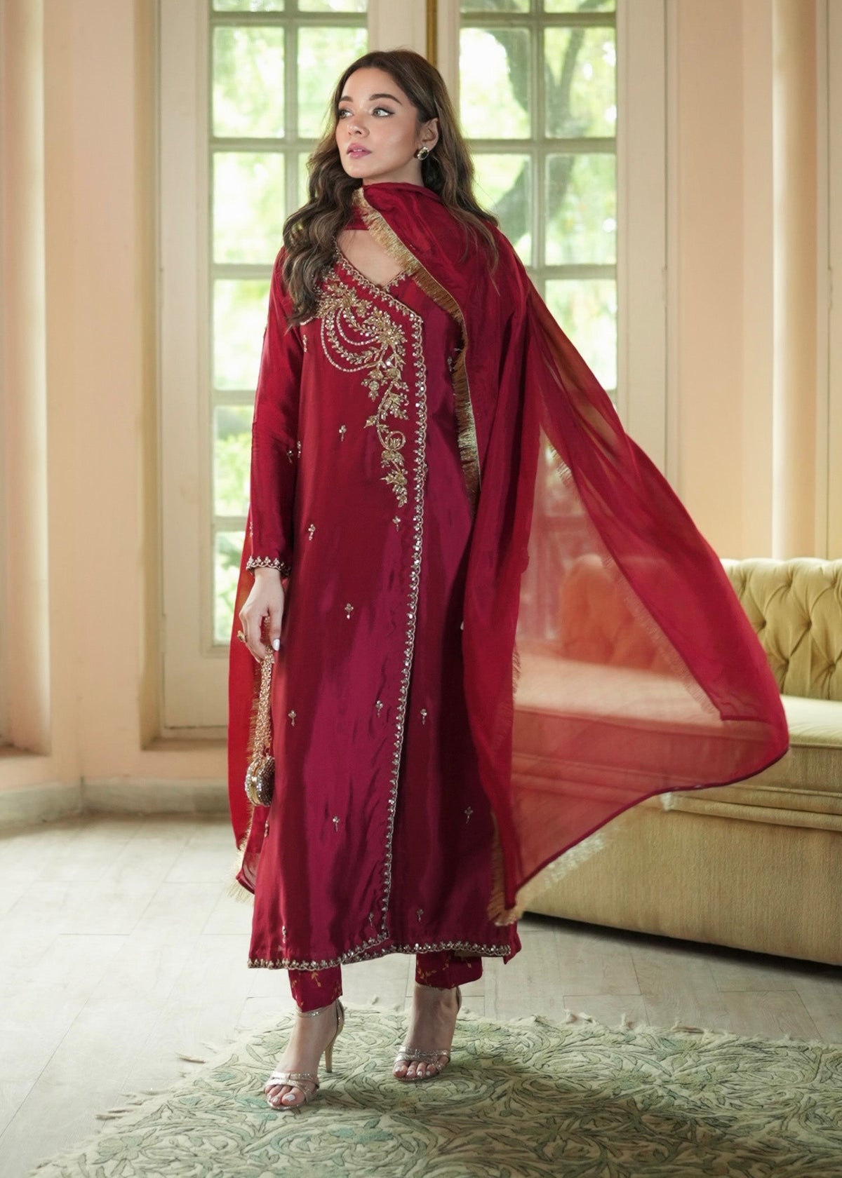 Mahum Asad | The Color Edit | VELORA - Formal Dress - available at Maria Faisal in UK and USA.