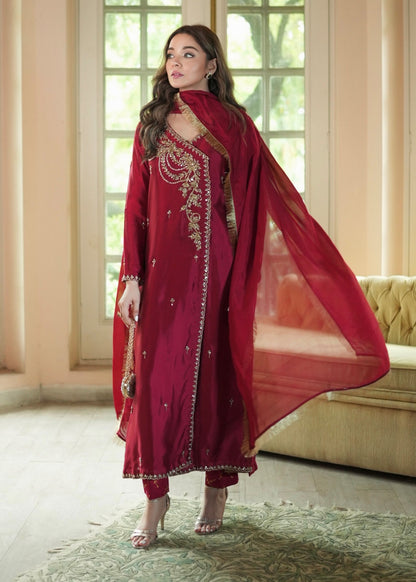 Mahum Asad | The Color Edit | VELORA - Formal Dress - available at Maria Faisal in UK and USA.