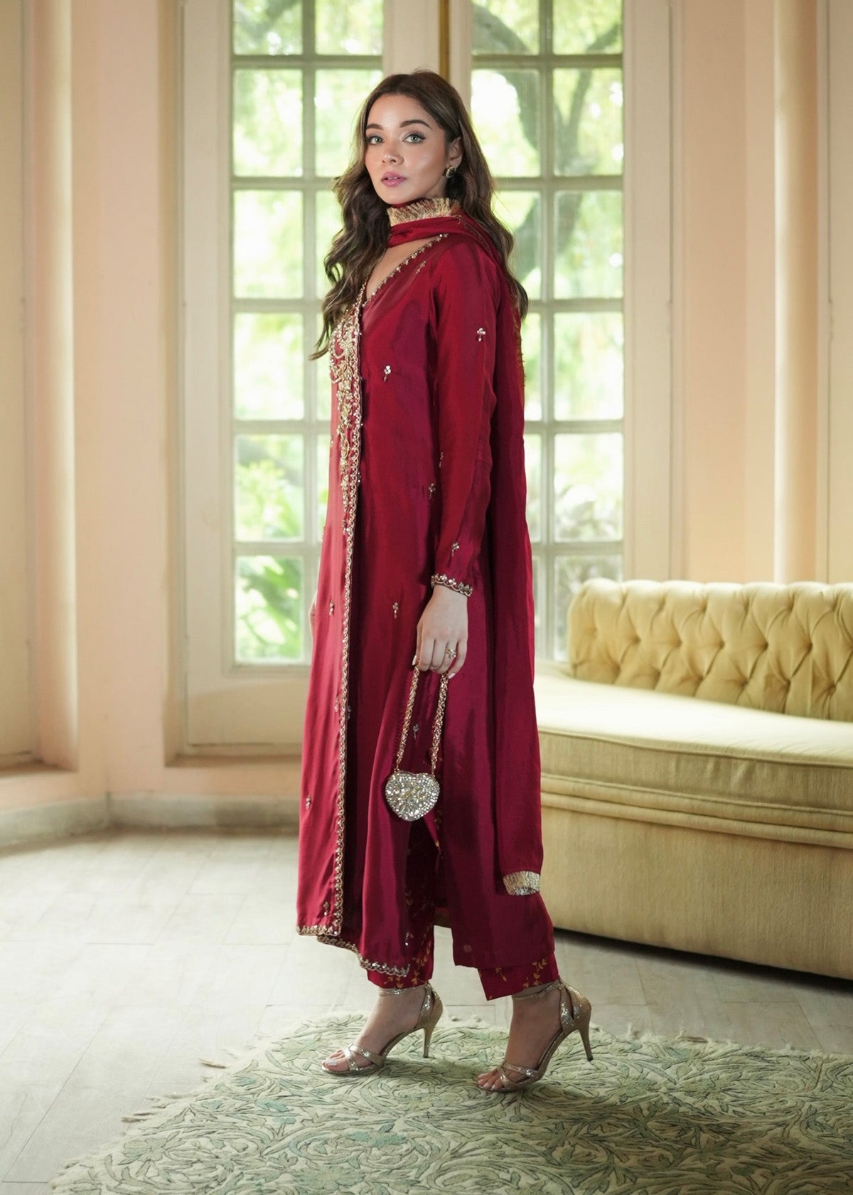 Mahum Asad | The Color Edit | VELORA - Formal Dress - available at Maria Faisal in UK and USA.