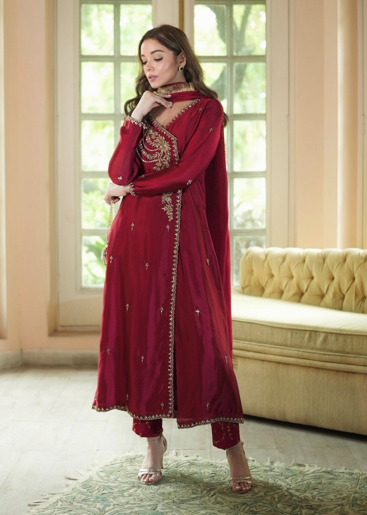 Mahum Asad | The Color Edit | VELORA - Formal Dress - available at Maria Faisal in UK and USA.