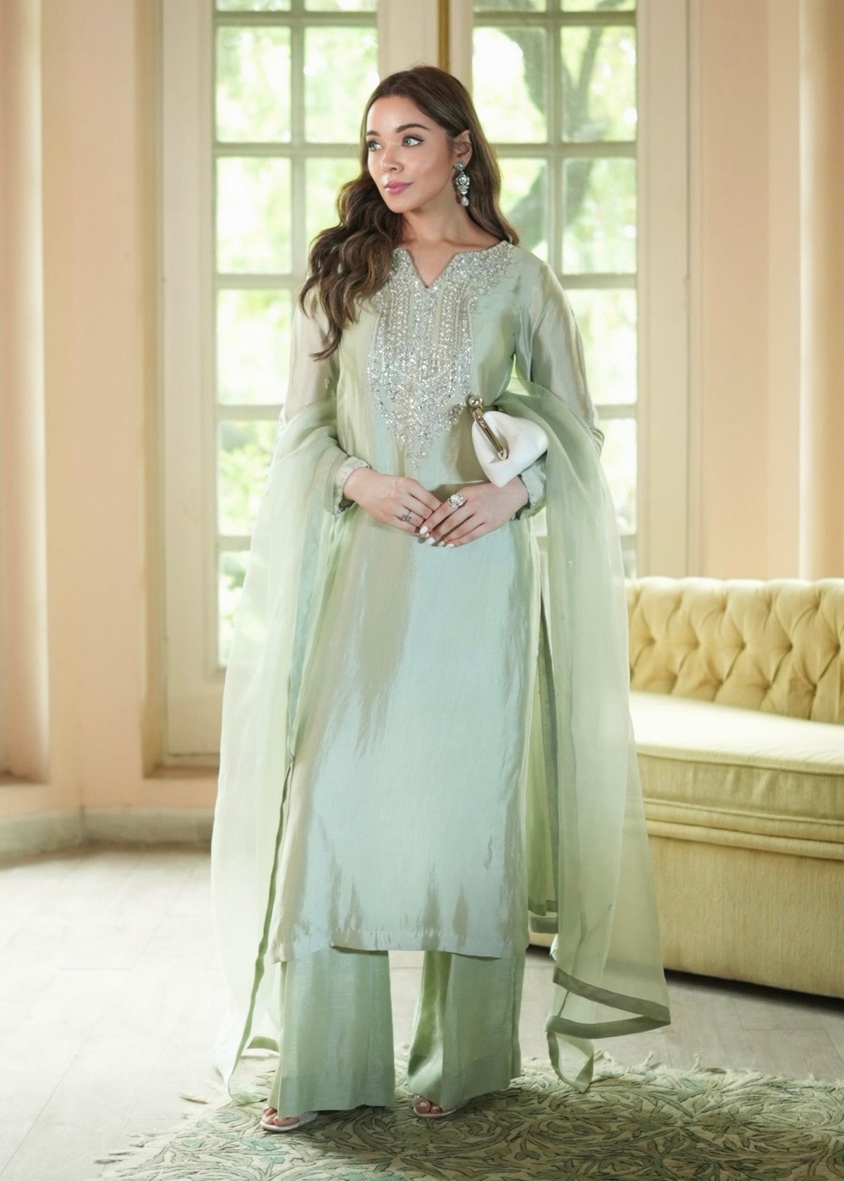 Mahum Asad | The Color Edit | CELESTE - Formal Dress - available at Maria Faisal in UK and USA.