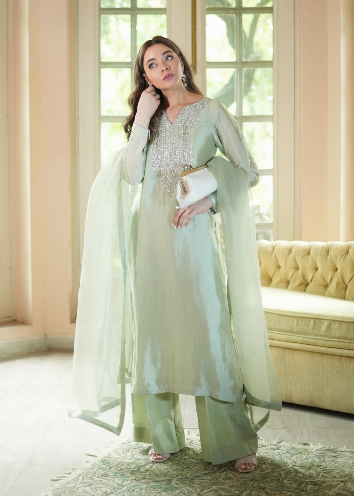 Mahum Asad | The Color Edit | CELESTE - Formal Dress - available at Maria Faisal in UK and USA.