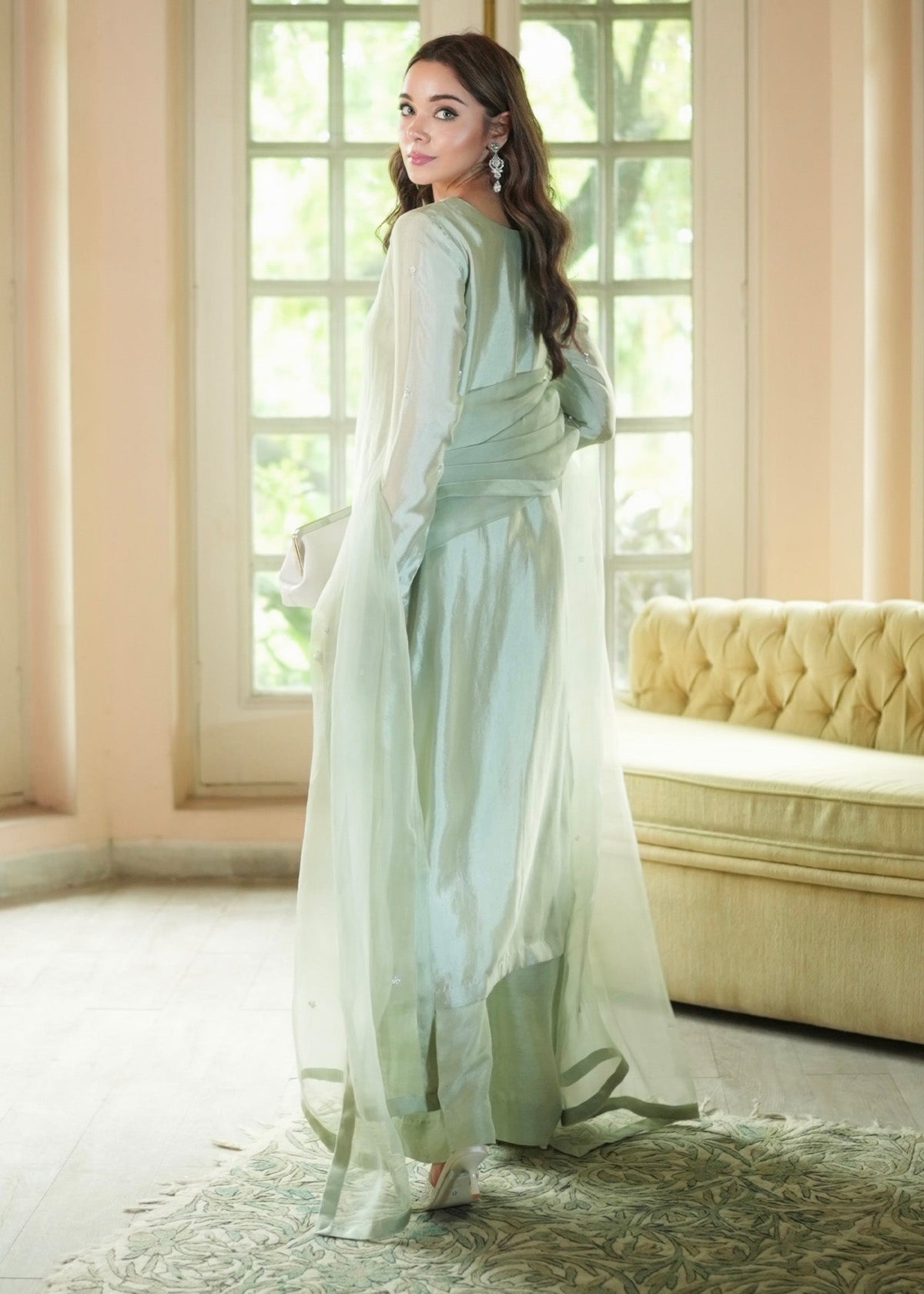 Mahum Asad | The Color Edit | CELESTE - Formal Dress - available at Maria Faisal in UK and USA.