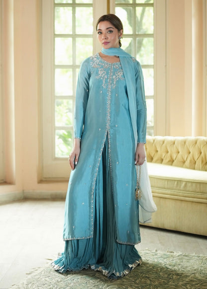 Mahum Asad | The Color Edit | AZURA - Formal Dress - available at Maria Faisal in UK and USA.